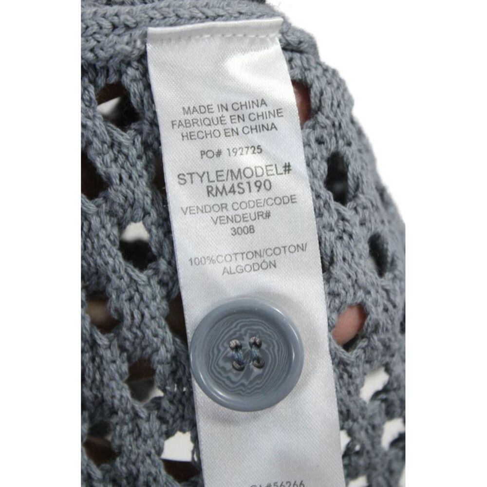 Splendid Women Cardigan V Neck Short Sleeve 100% Cotton Gray Size S - Picture 5 of 6